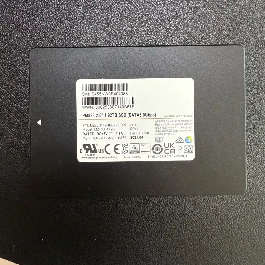 Samsung ssd 1.92TB pm883