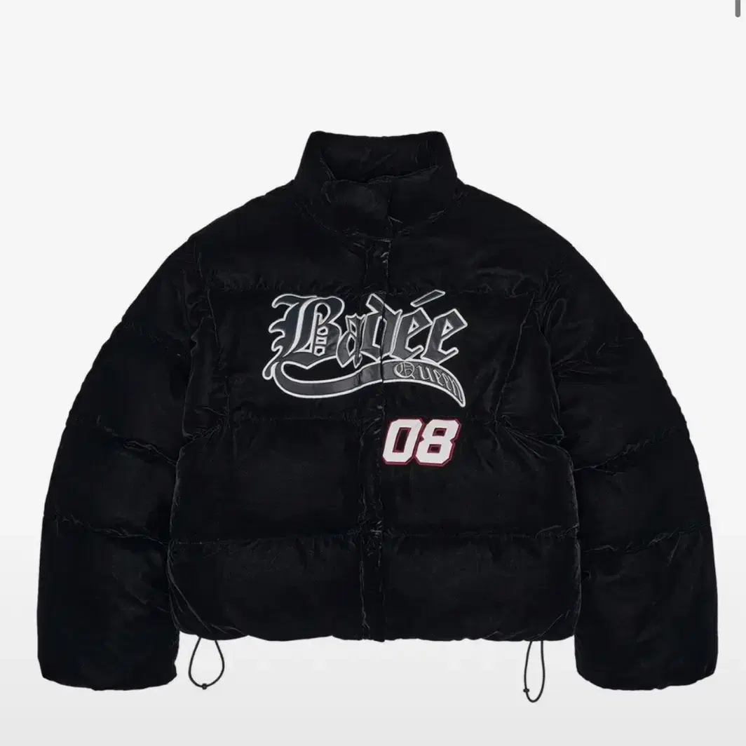 배디 패딩 Velour Varsity Jacket Black 벨루어