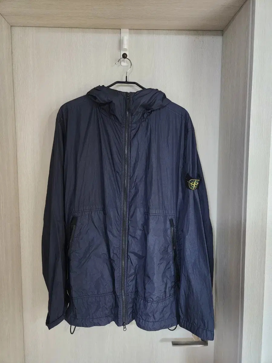 Stone Island Crinklapps Hooded Jacket Navy XXL