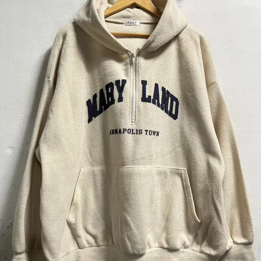 F(100-110) MARY LAND 루즈핏 반집업 후리스 플리스 후드티