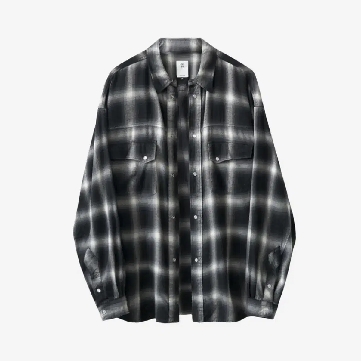 [2] Polythene Western Check Shirt Ink White Ombré