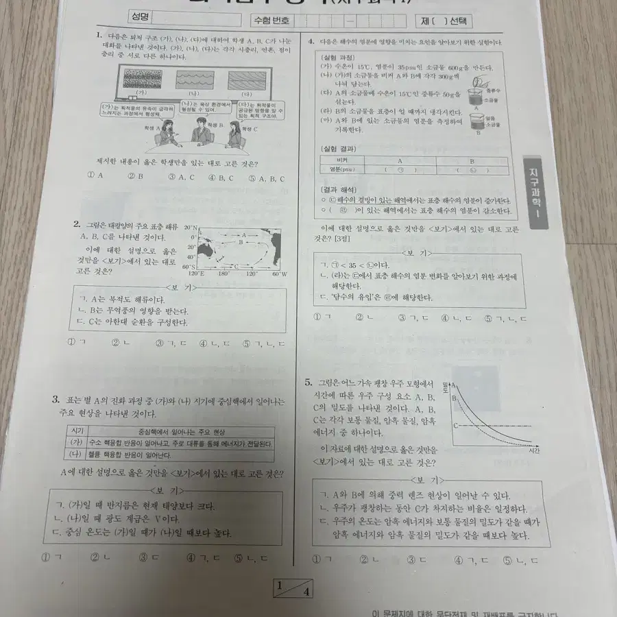 2025 시대인재 이신혁T 지구과학1 모의고사