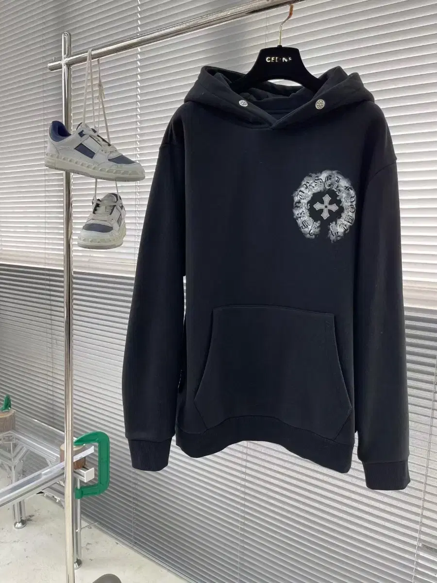 Chrome Hearts Black Hooded Print Top