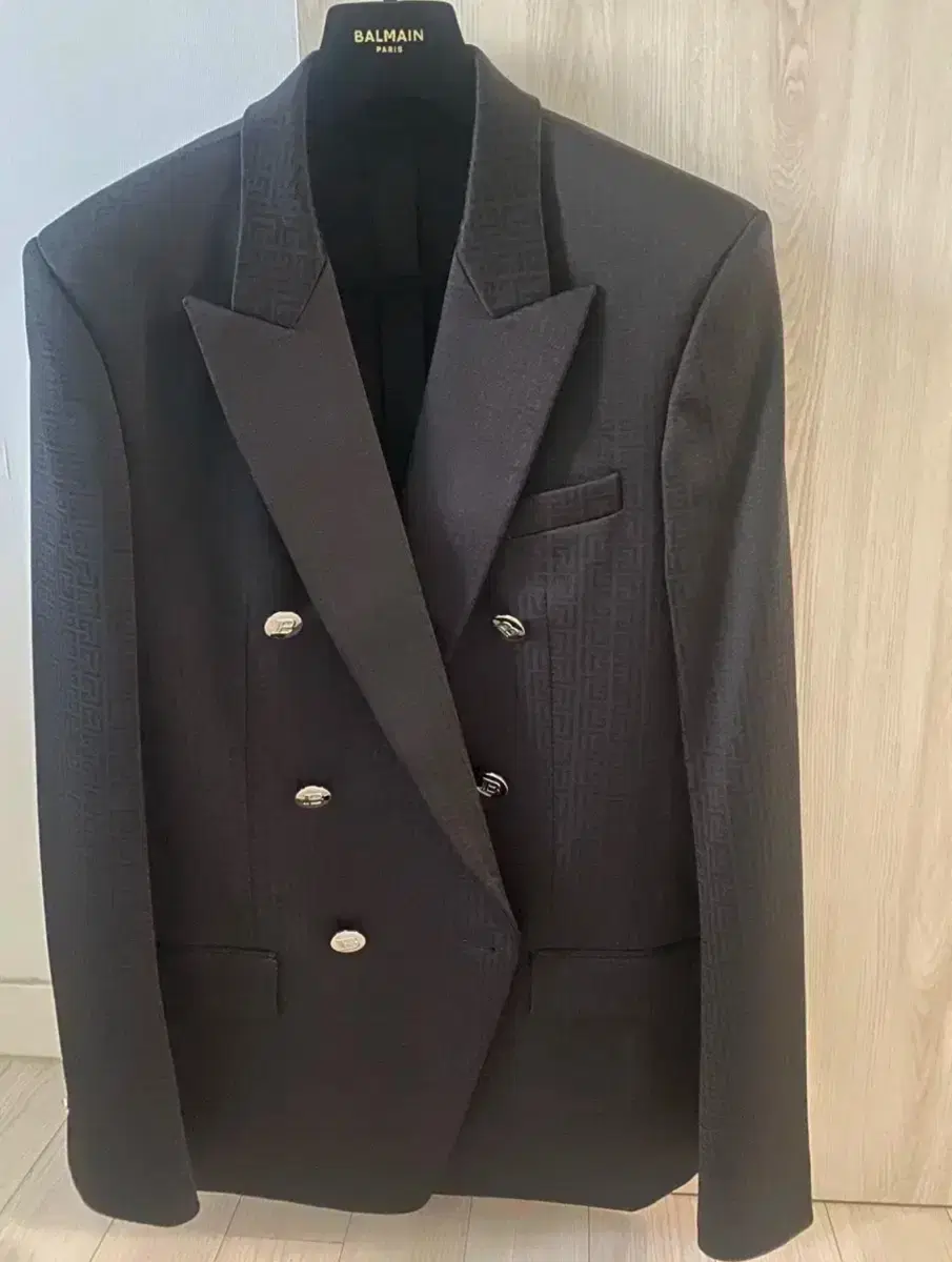 Balmain Mini Logo Button Double-breasted Blazer