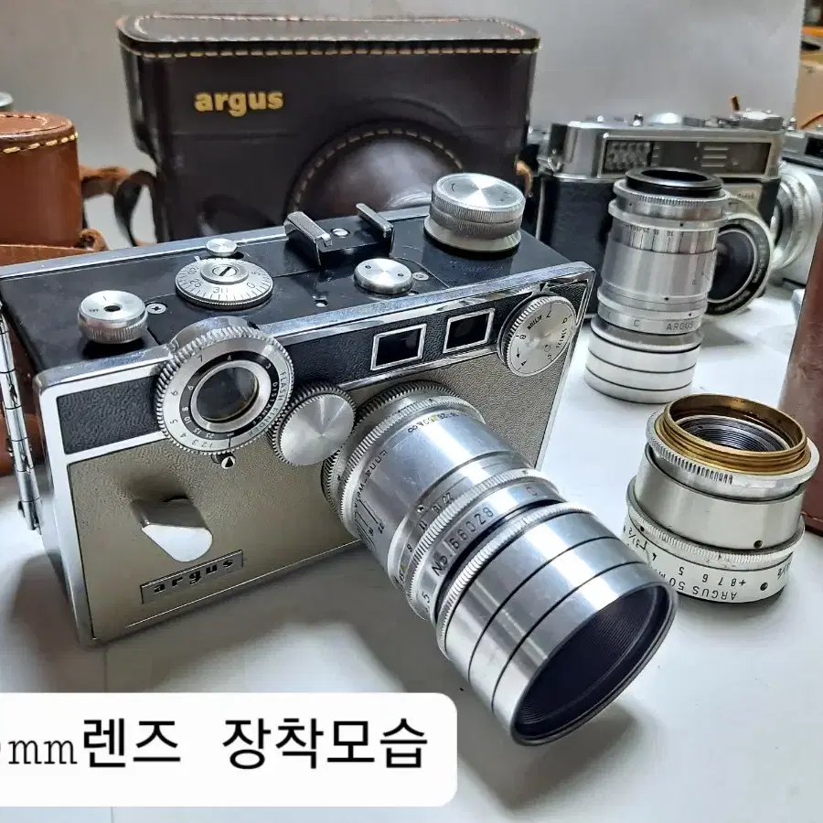 빈티지/앤틱 미국 Argus C3  카메라를 위한 100mm 망원렌즈