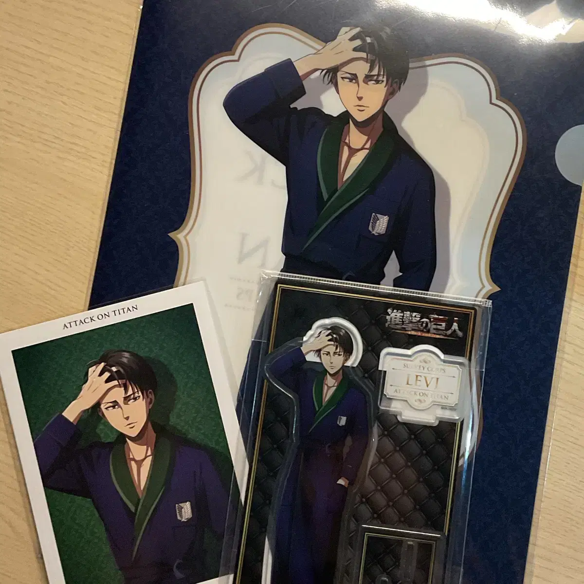 Levi the Attack on Titan roomware acrylic clearfile postcard sells