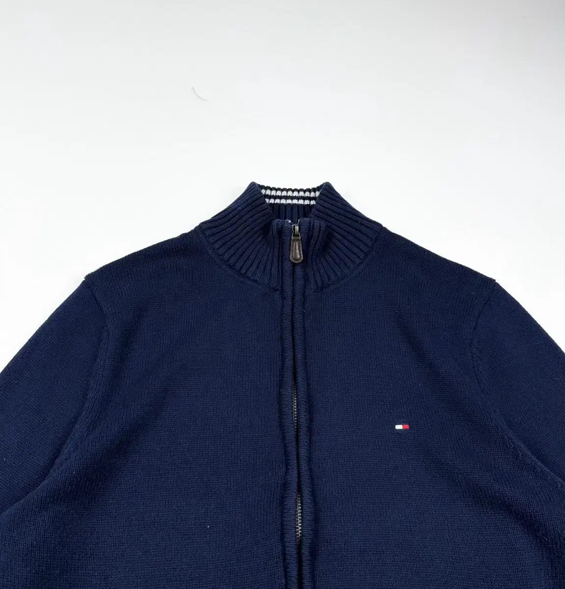 Tommy Hilfiger Flag Navy Knit Zip-up (L)