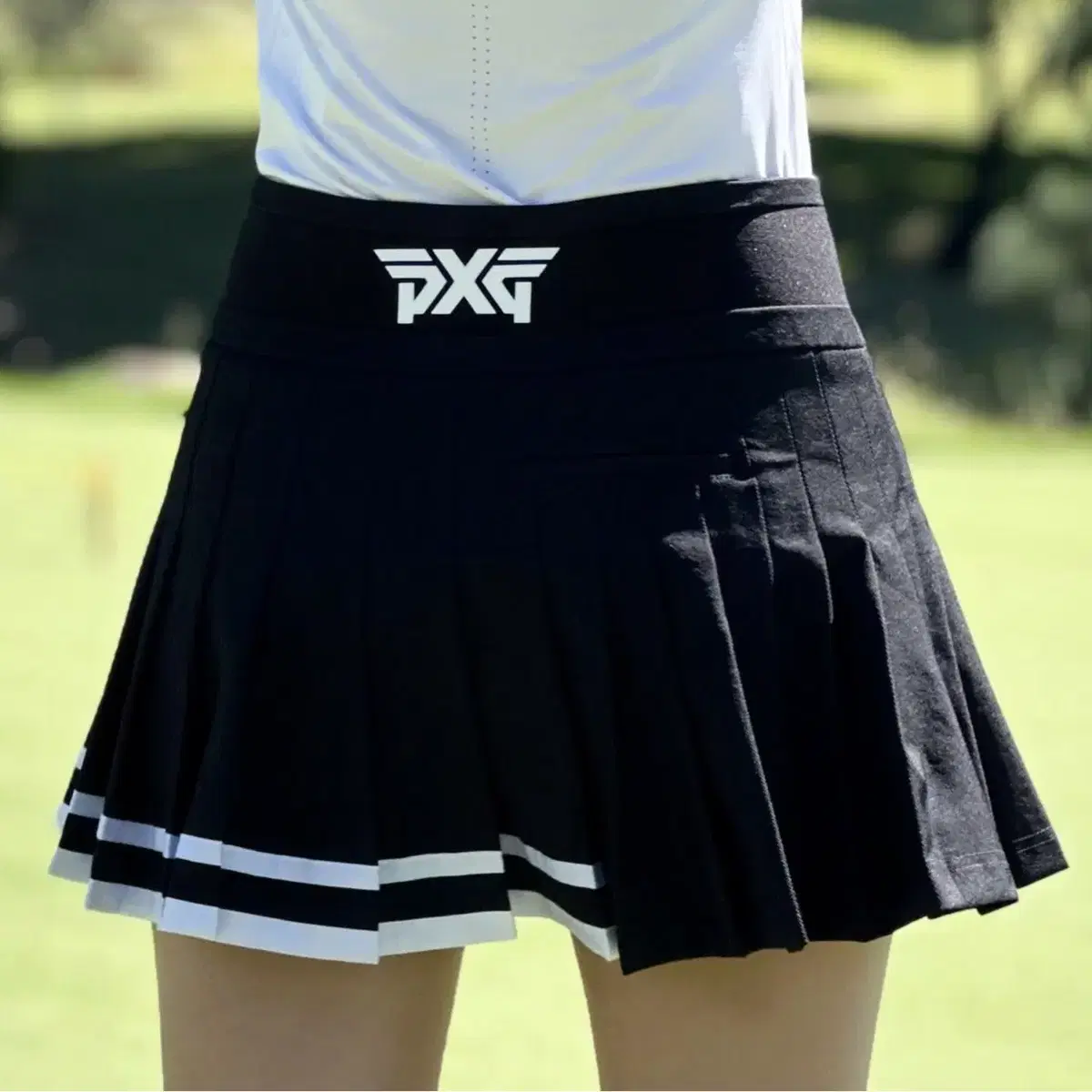 PXG 우먼 언발란스 플리츠 스커트