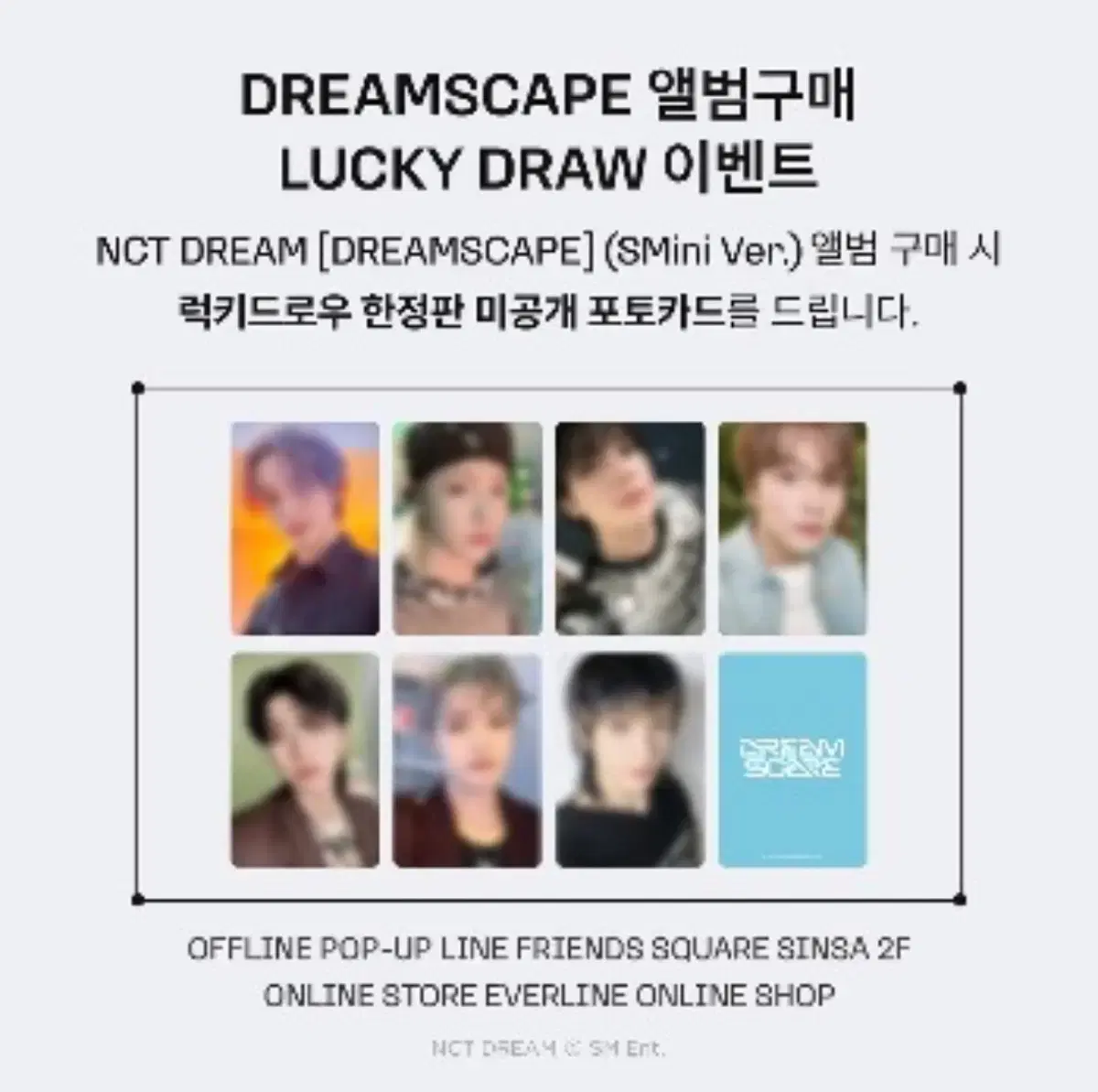 nct dream dreamscape line friends pop up ld unreleased photocard smini album buncheol