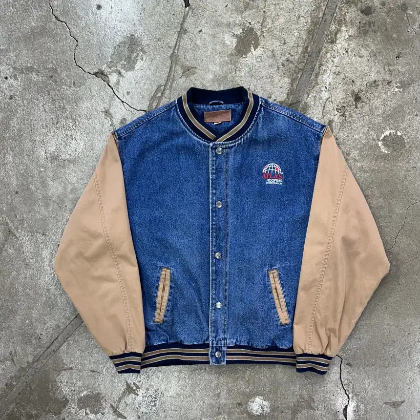 ATLAS Denim Baseball Jacket L