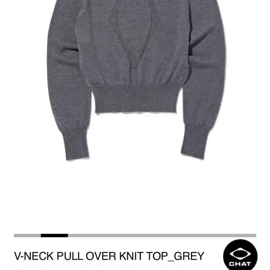 미스치프 니트 V-NECK PULL OVER KNIT TOP_GREY