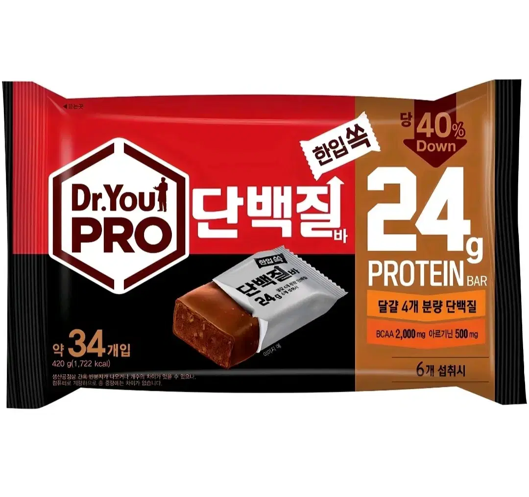 닥터유 프로 한입쏙 단백질바 34개입 420g