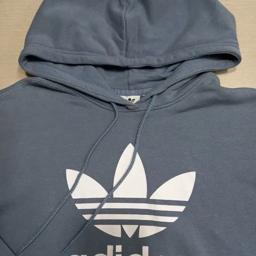 L100 adidas 여성용 크롭탑 박시 후드티 챠콜블루 L-508