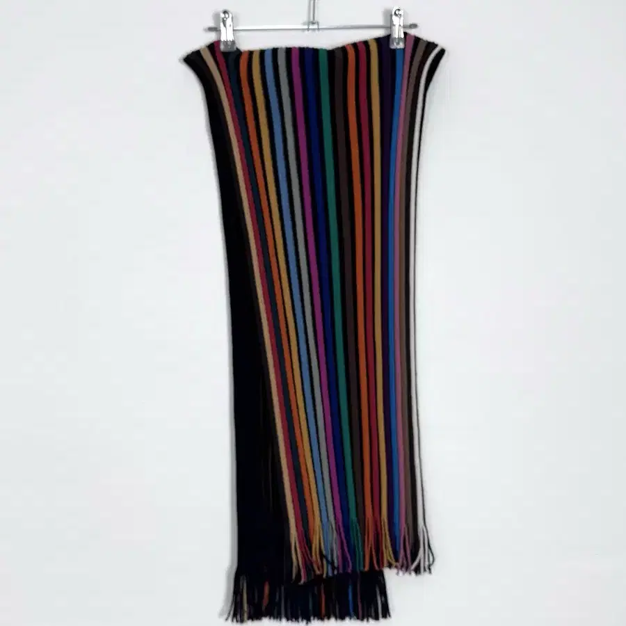 vintage multi stripe knit scarf