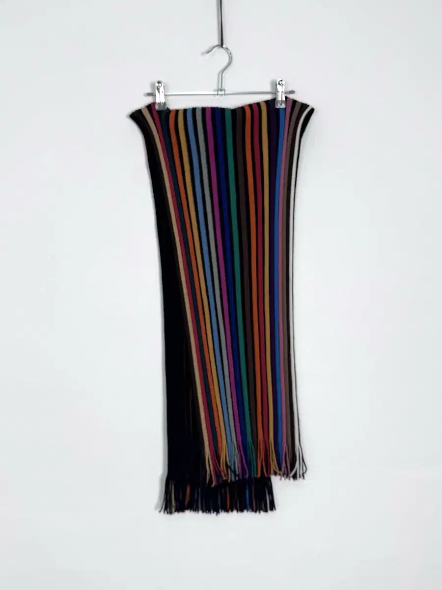 vintage multi stripe knit scarf