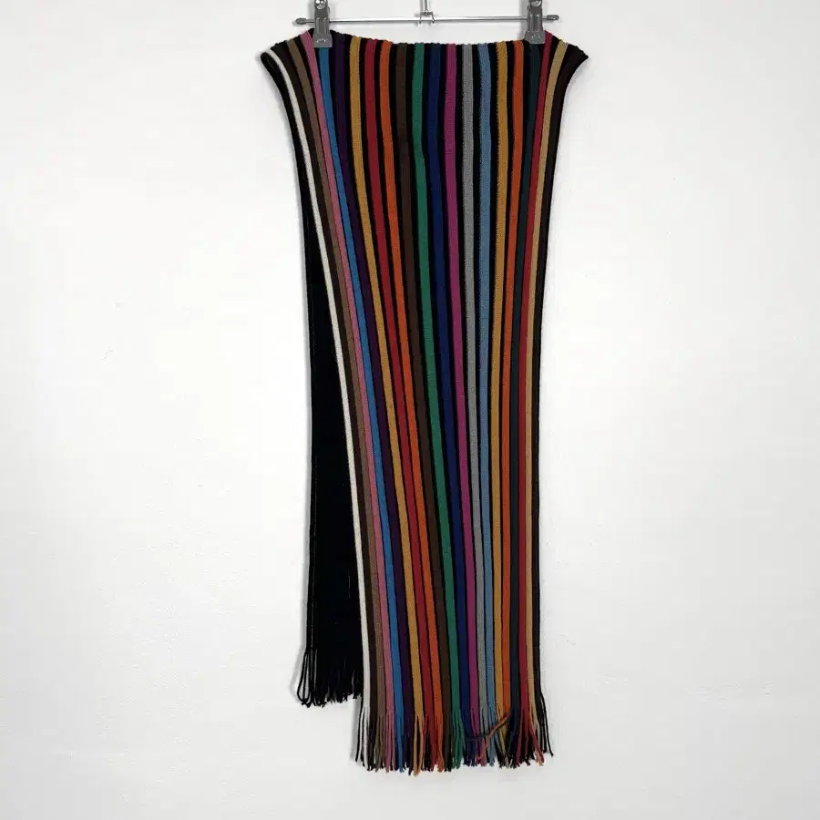 vintage multi stripe knit scarf