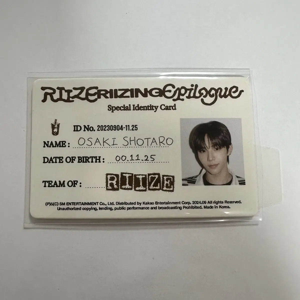 Rize shotaro Travelbag NFC ID Card