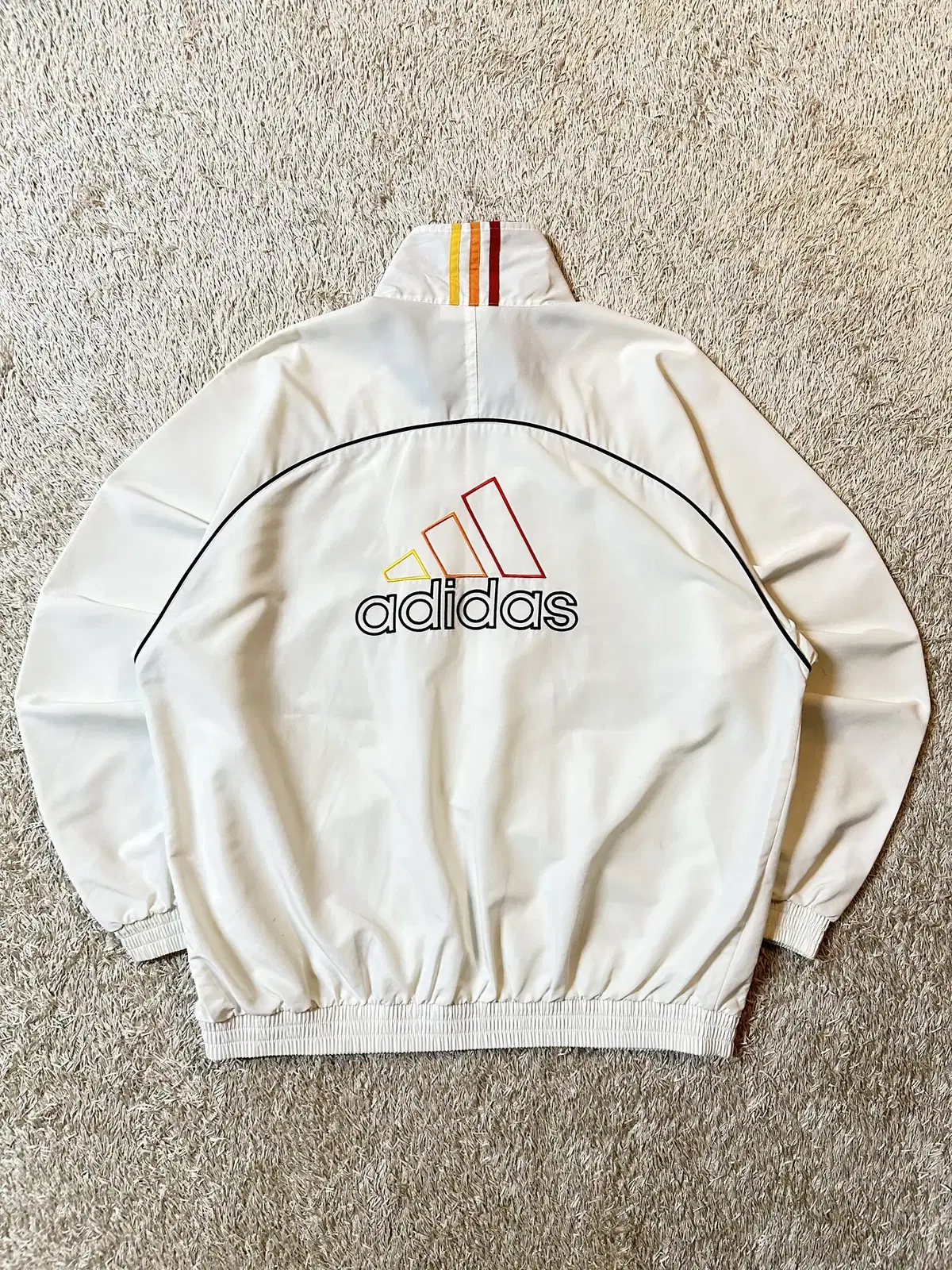 [XL] 희귀) 90s 아디다스 ADIDAS 빅로고 바람막이 자켓 화이트