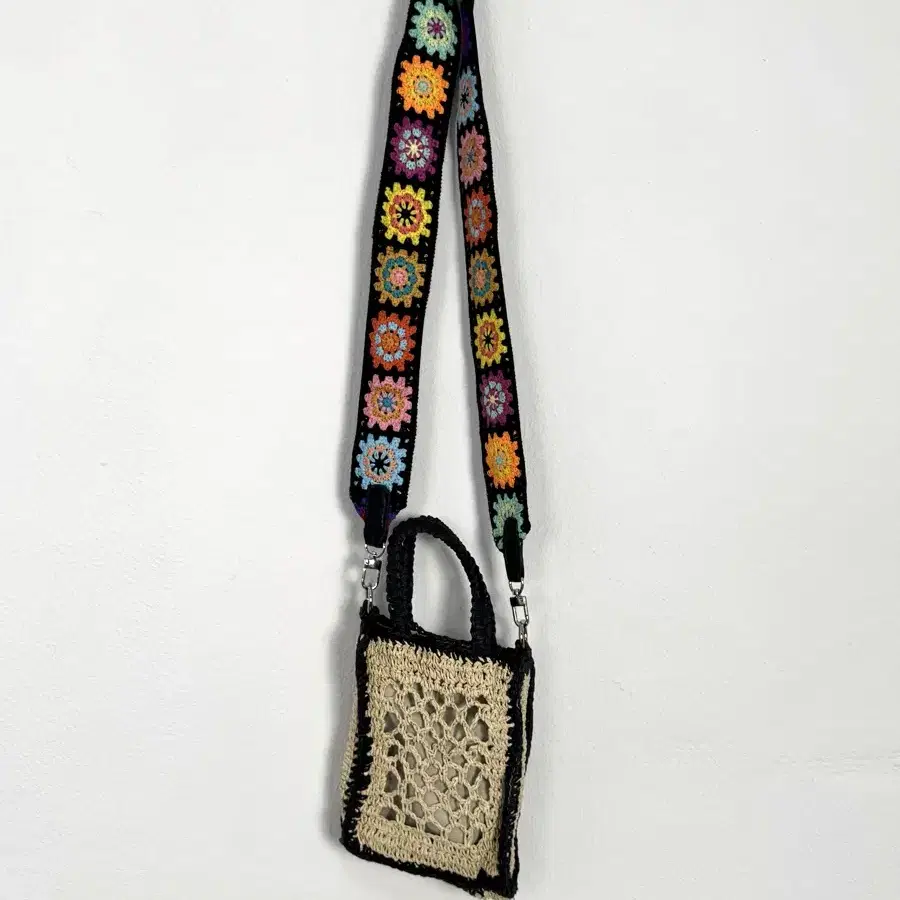 vintage crochet  cross bag