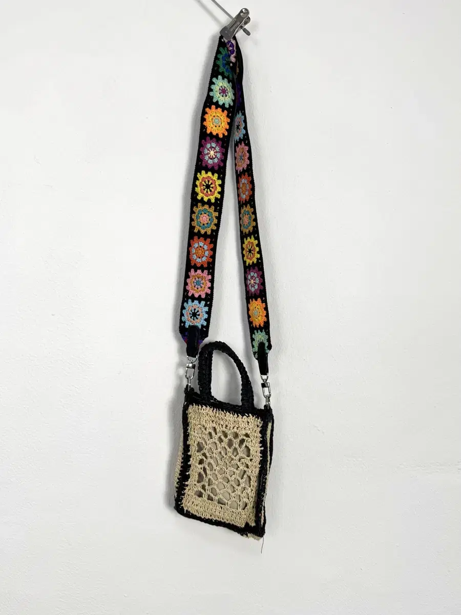 vintage crochet  cross bag