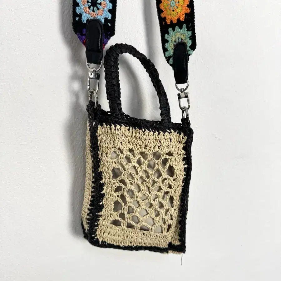 vintage crochet  cross bag