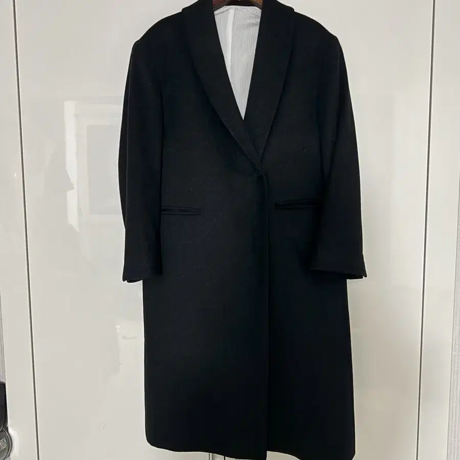 Stu office shwal collar coat charcoal