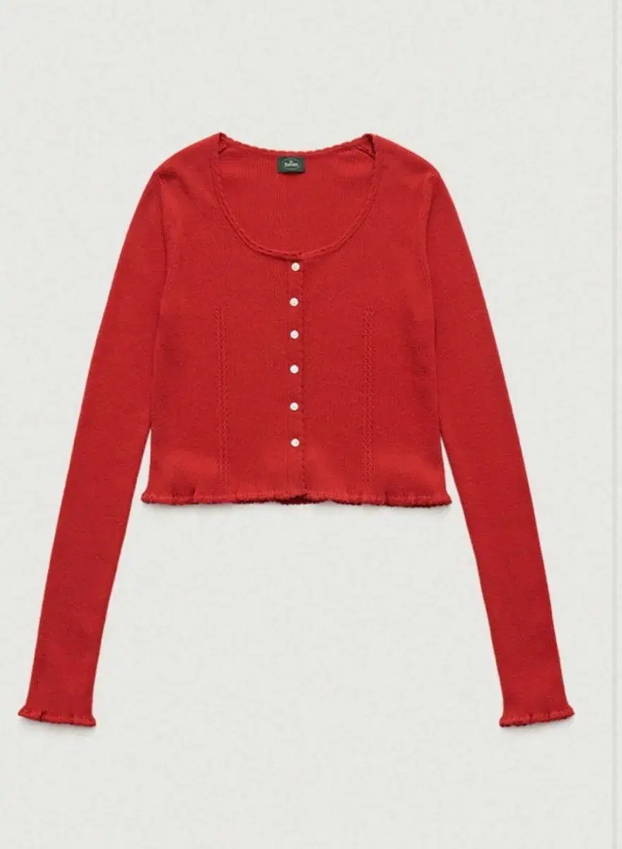 더바넷 Scallop Cropped Knit Cardigan