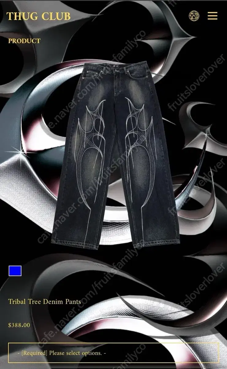 Quick sale) Pug Club Tribal Denim Pants Bloo(1 size)