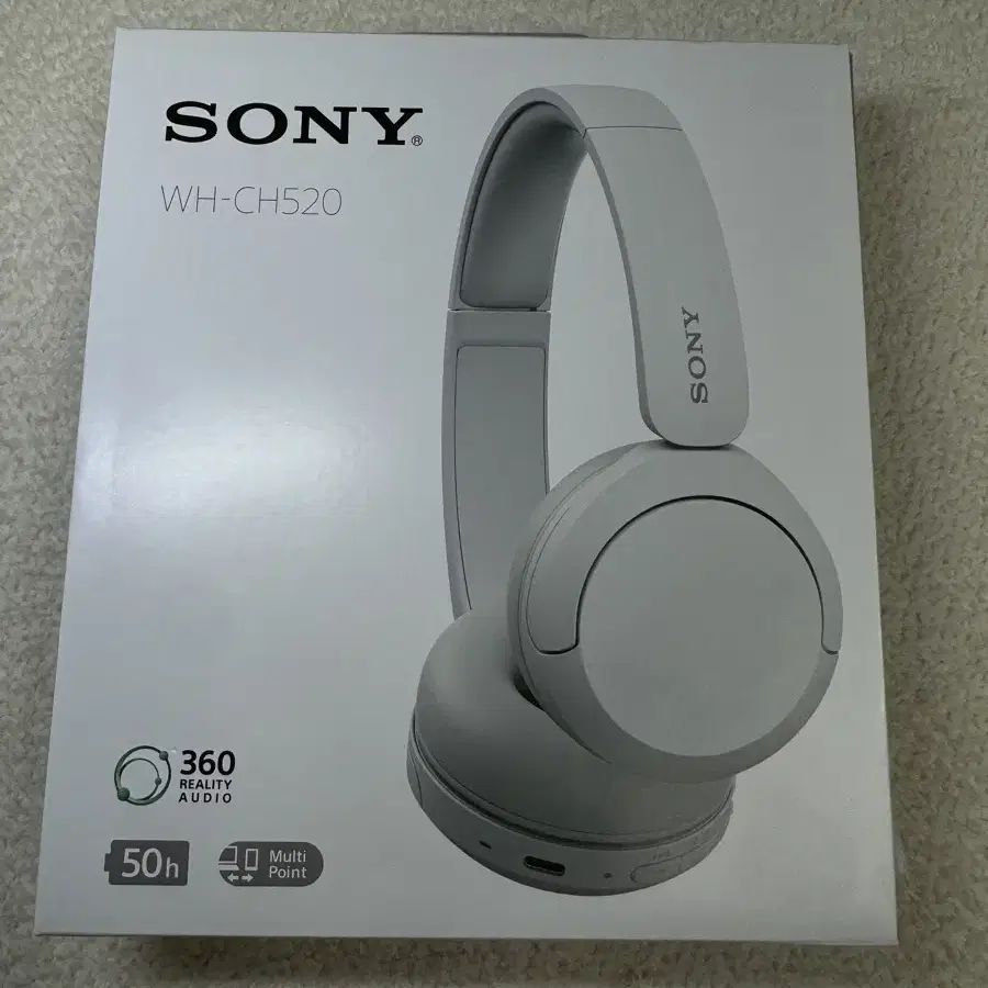 새제품) 소니 SONY WH-CH520 무선 헤드폰 블루투스 헤드셋 화이