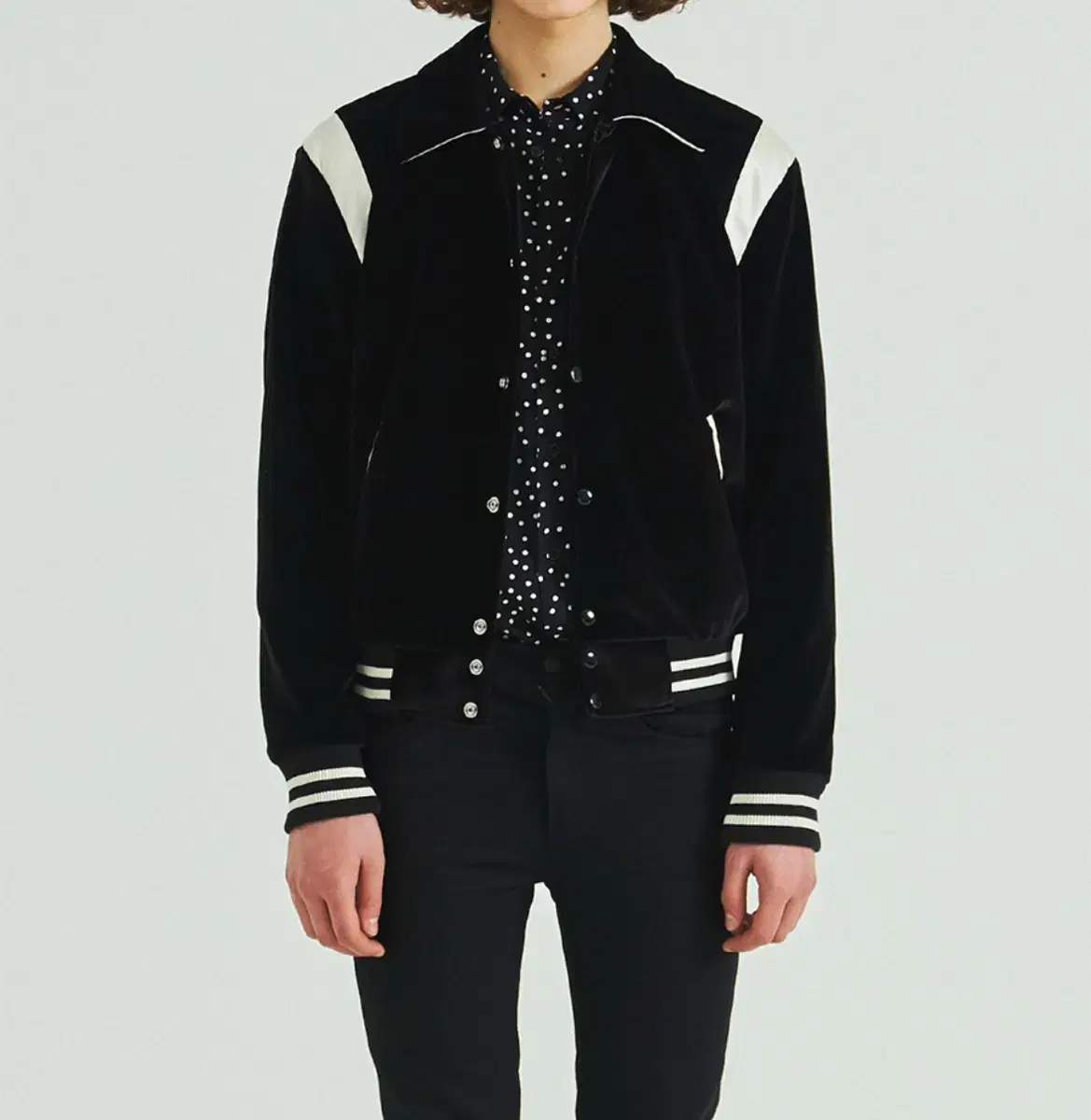 Rolling Studio Velvet Varsity Jacket Black M