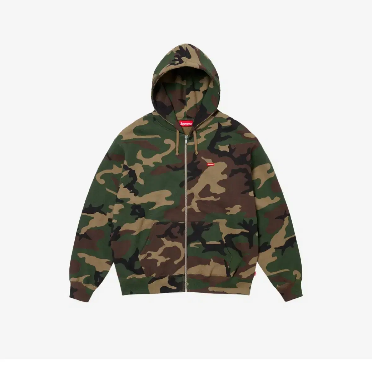 Supreme Small Box Zip-Up Hooded Sweatshirt Woodland Camo - 24FW