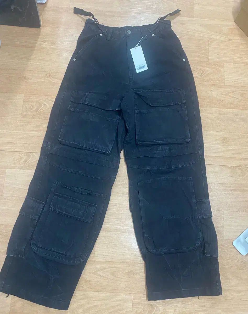 [1] Project GR Crinkle Cargo Denim Pants for Sale