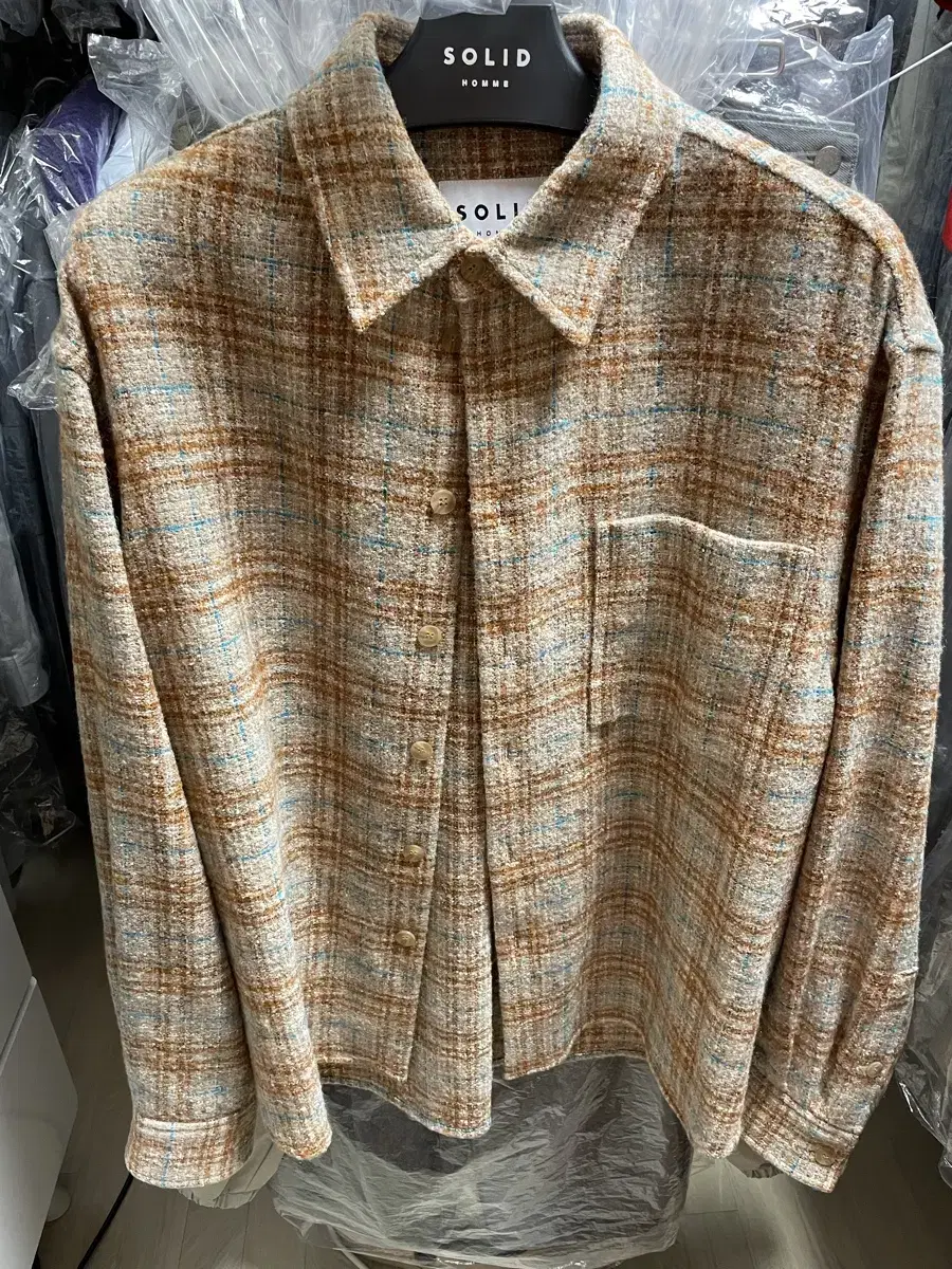 24FW Solid Homme Tweed Check Shirt 95