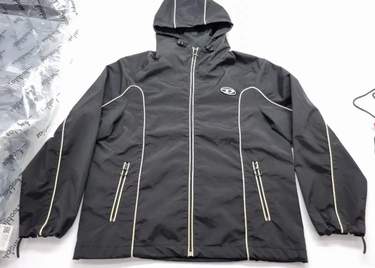 Diesel J-Hives Contrast Piping Windbreaker Black