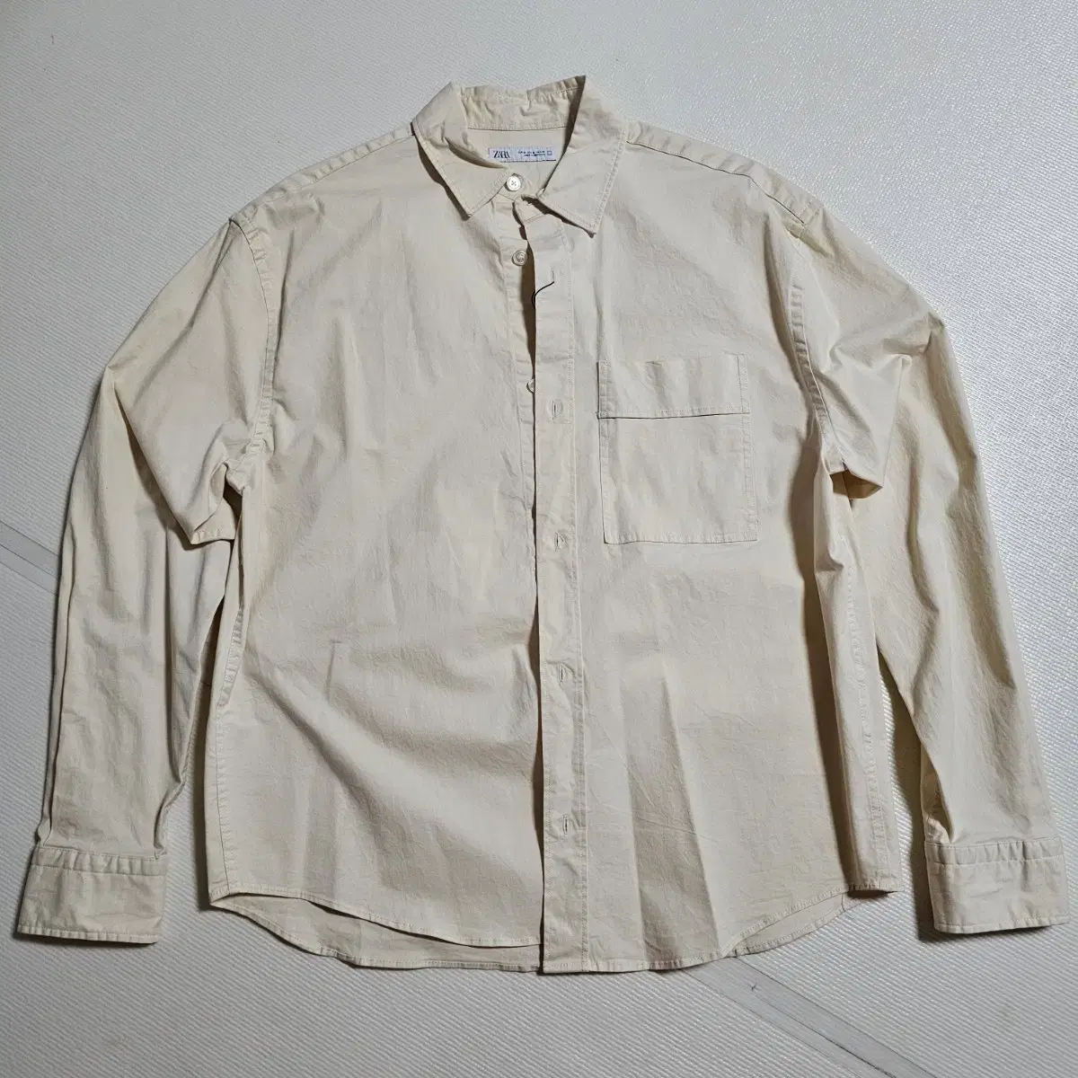 Zara Ivory Yel Solid Shirt Size M New for Sale!