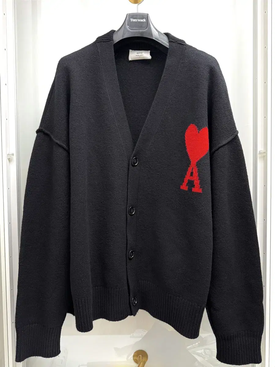 [S-Level] Army Big Heart Oversized Cardigan Black XXL 24fw bfukc0