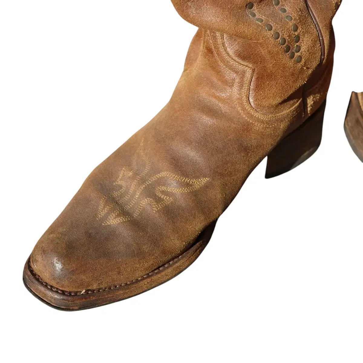 vintage frye stud logo western boots