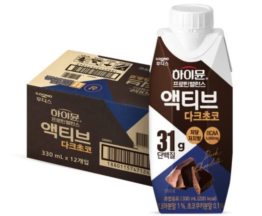 하이뮨 프로틴 밸런스 액티브 다크초코 250ml 12개