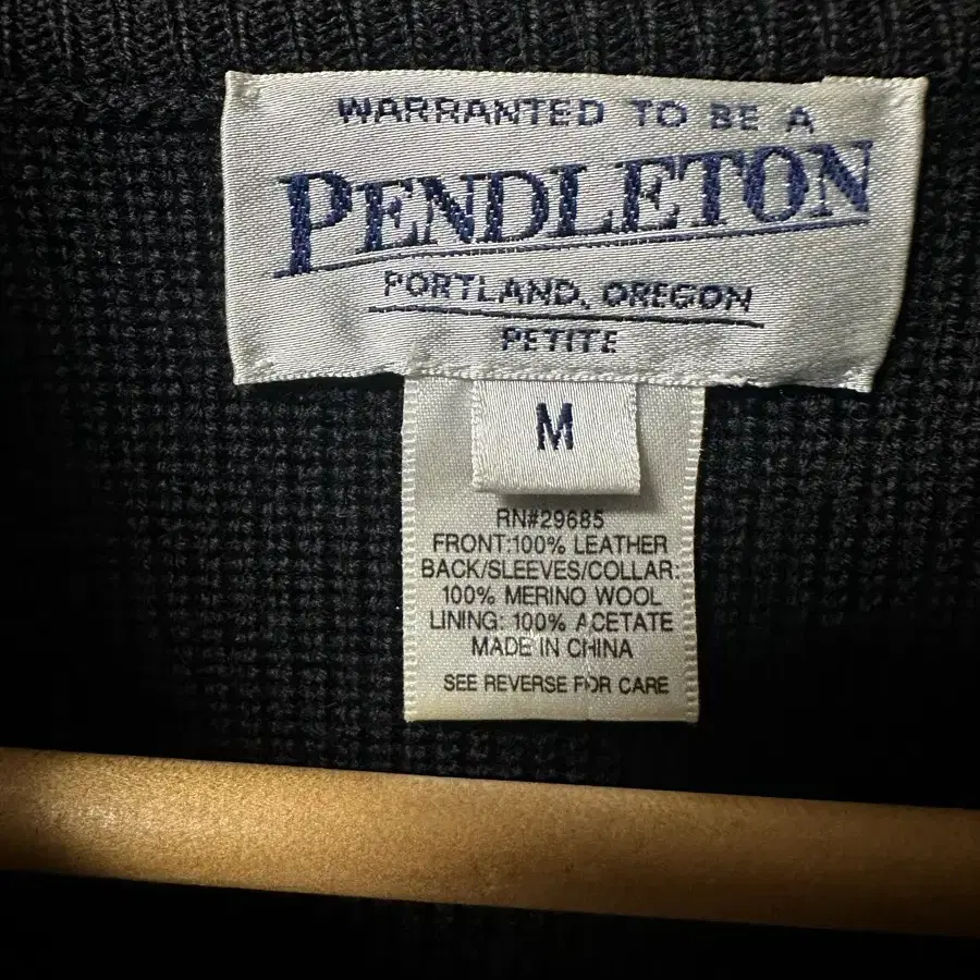 PENDLETON 펜들턴 여성 가죽 울니트 집업 가디건 (M)