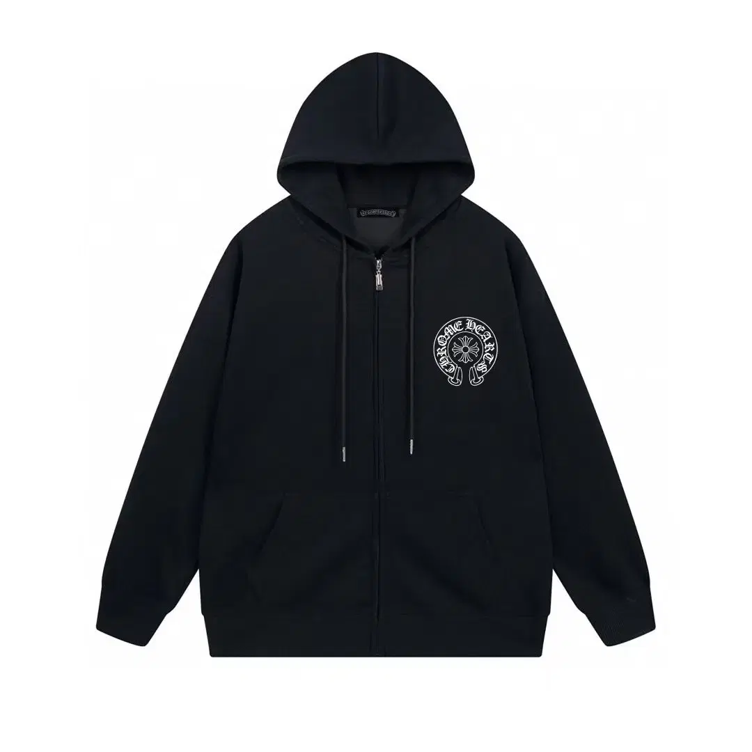 Chrome Hearts 후드 기모 후드 블랙 외투