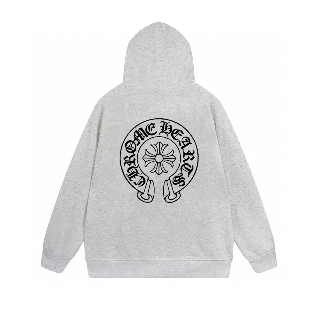 Chrome Hearts 후드 기모 스위트 그레이 컬러의 외투