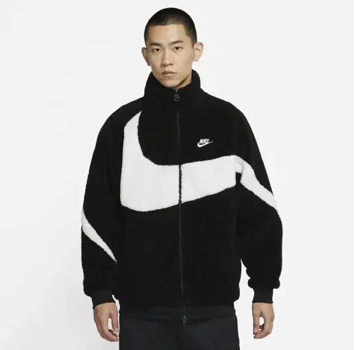 Nike Big Swoosh Hooded Reversible Jacket Black Size XL New