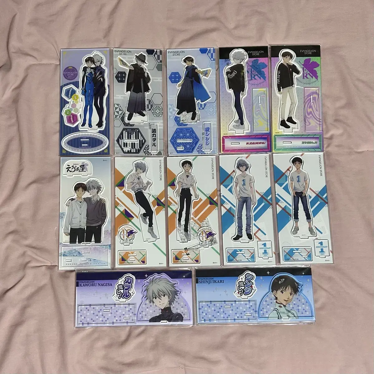 Evangelion Nagisa Kaoru and Shinji Ikari acrylic stand set sold