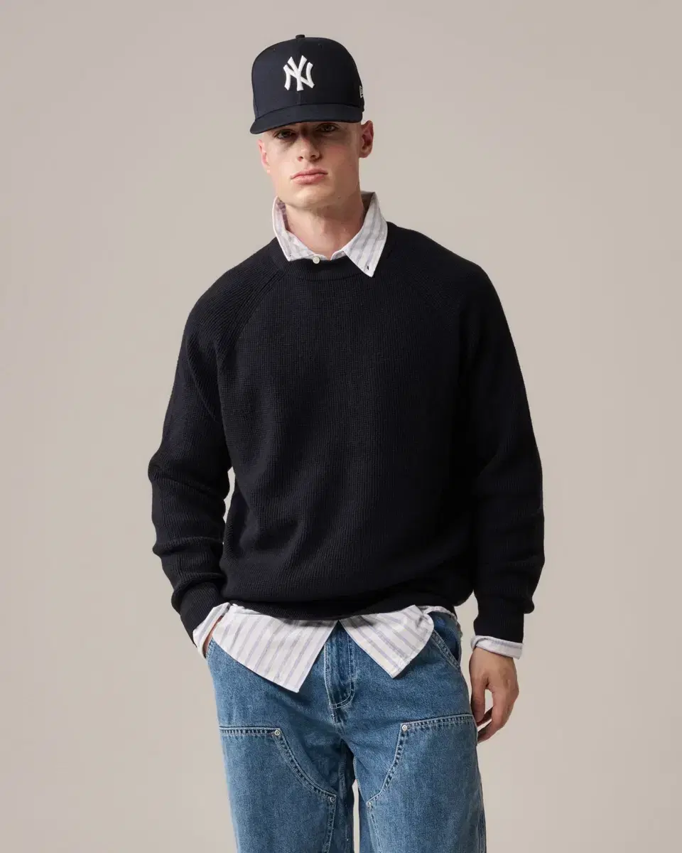 [L]yaitch Waffle Knit Navy New arrivals yaitch