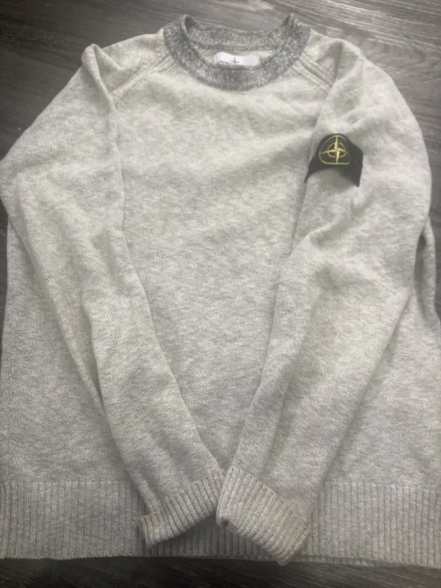 Stone Island Gray Knit SweaterM