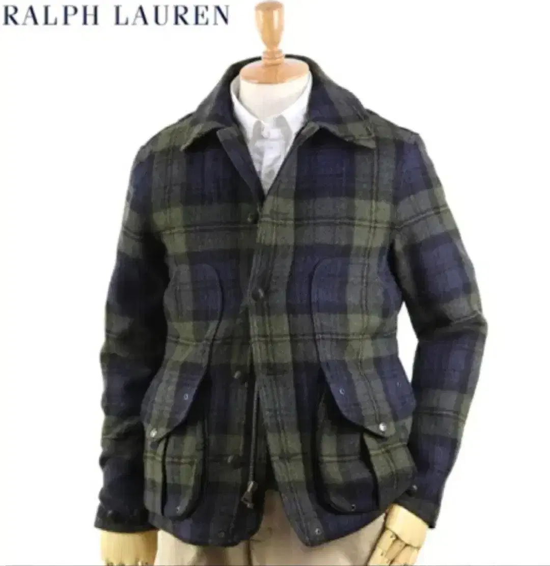 Polo Tartan Check Blackwatch Tweed Safari Hunting Jacket Field Coat