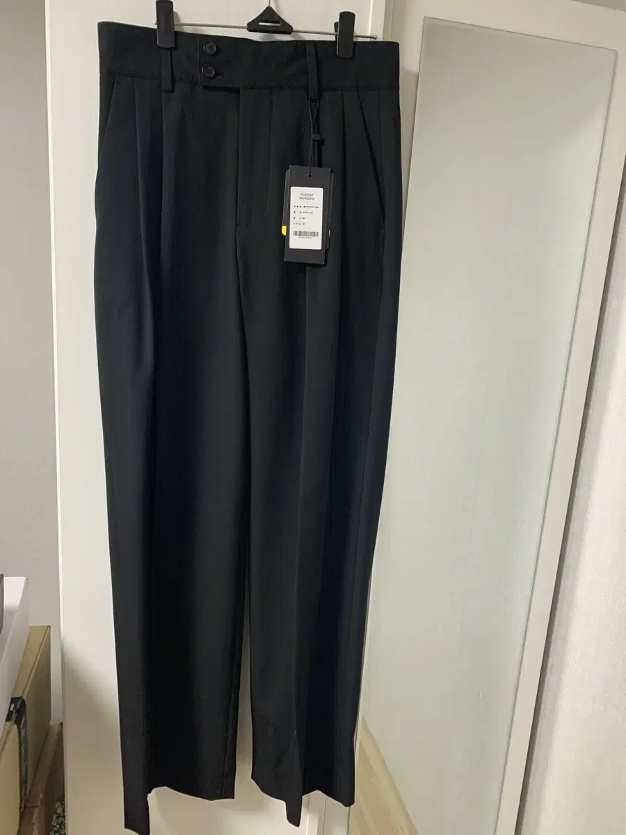 Mens Standard Double Button Two Tuck Wide Slacks Black Size 27 sells