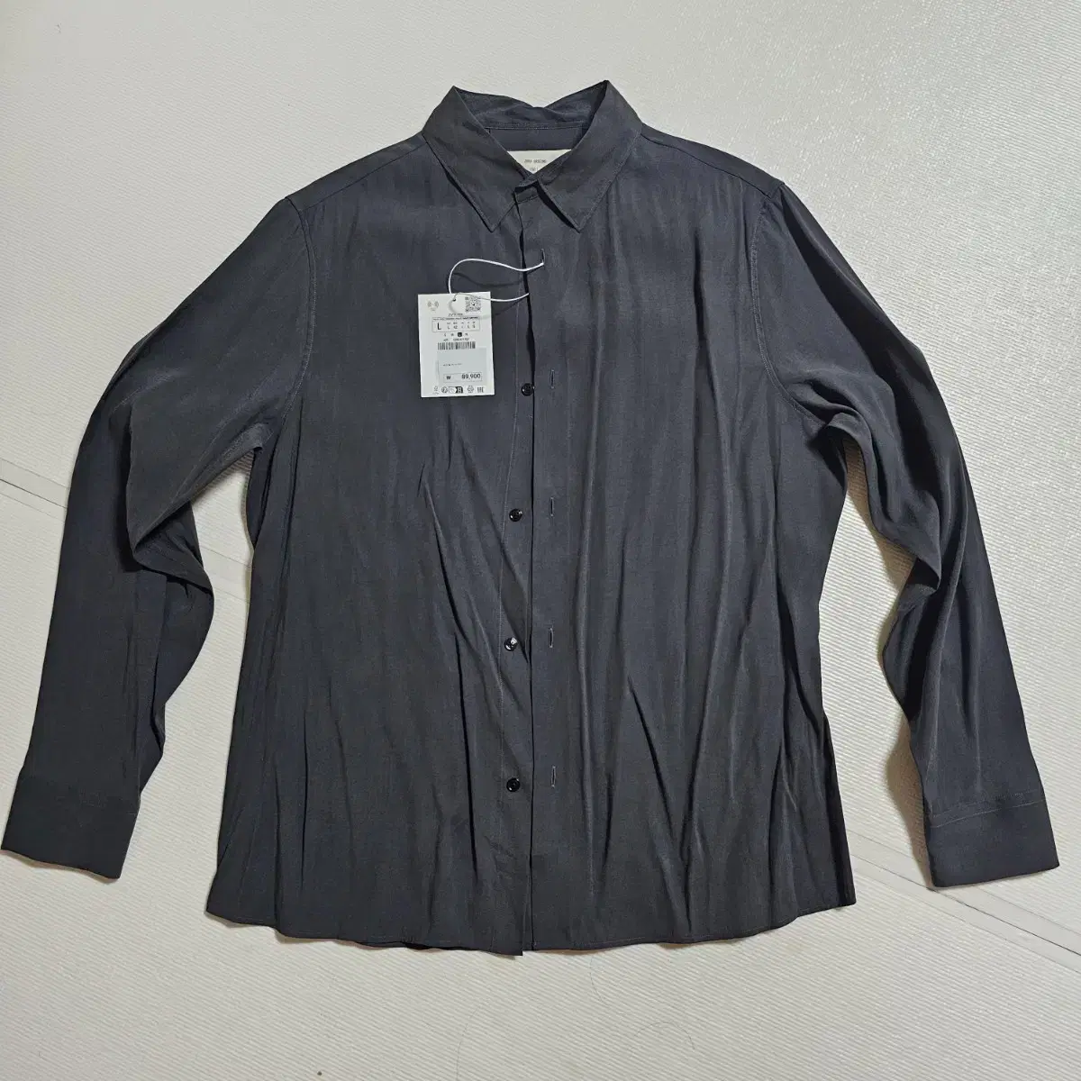 Zara dark gray charcoal shirt size L new for sale!