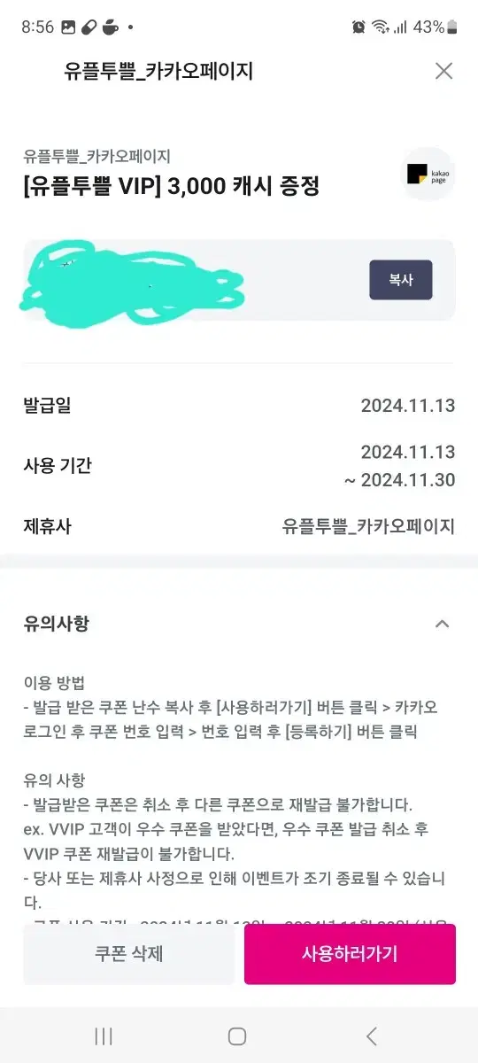 카카오 캐시