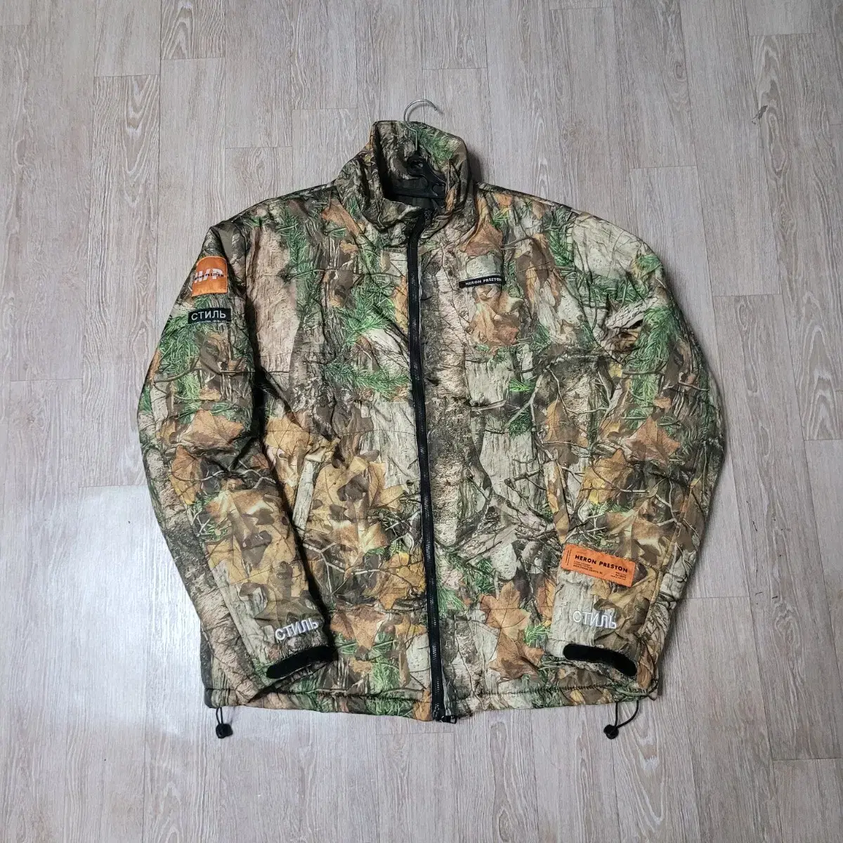 Heron Preston Military Functional Quilted Padded Fishing Leaf Hunting Jacket